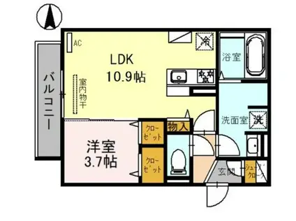 CLASHIST平野西ウエスト(1LDK/3階)の間取り写真