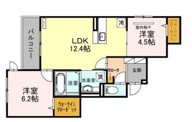 アン シャンテ(2LDK/1階)の間取り写真
