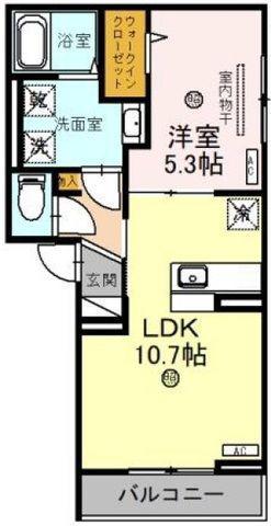 DーROOM平野Ⅲ(1LDK/3階)の間取り写真