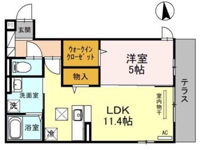 スペチアーレ平野東(1LDK/1階)の間取り写真