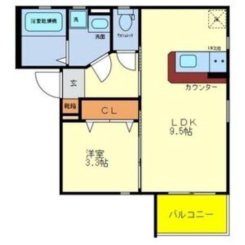 サイプレス加美(1LDK/1階)の間取り写真