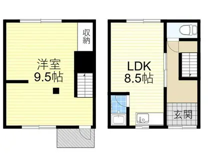 公園南矢田4丁目テラスハウス(1LDK)の間取り写真