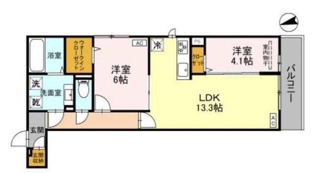D-ROOM平野本町(2LDK/1階)の間取り写真