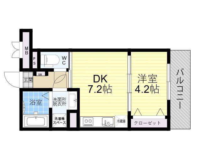 リアライズ長居公園通(1LDK/5階)の間取り写真