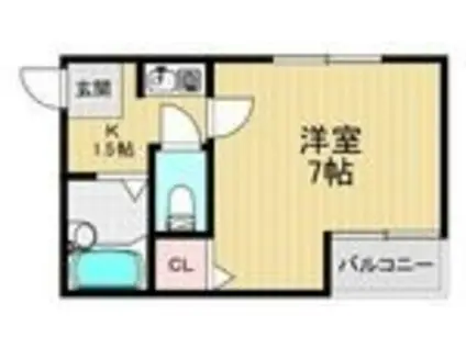 コーポ泰山(1K/3階)の間取り写真