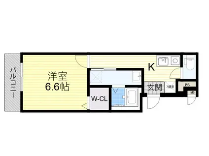 フジパレス平野公園2番館(1K/3階)の間取り写真