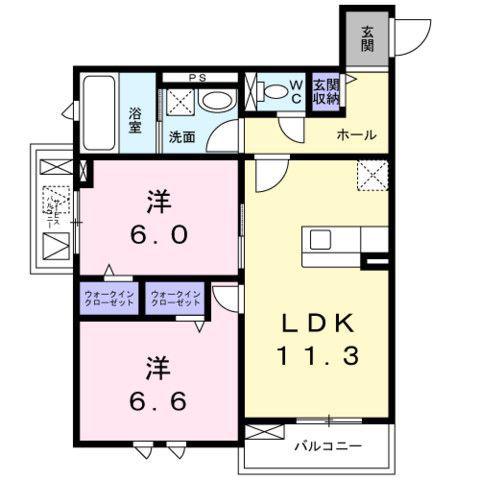 ピュアコートⅦ(2LDK/2階)の間取り写真