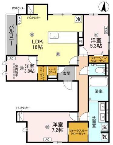MD TORISIA(3LDK/3階)の間取り写真