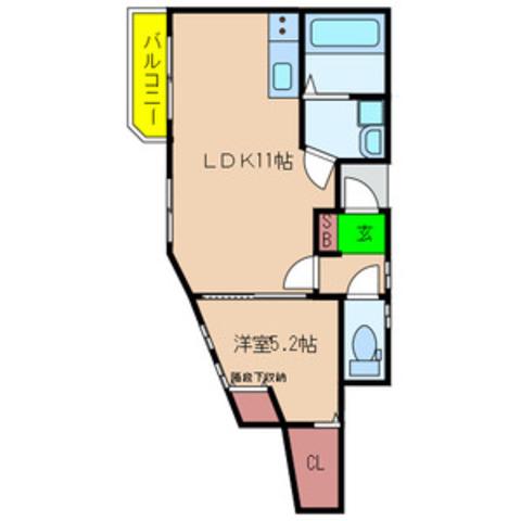 カーサイースト(1LDK/1階)の間取り写真