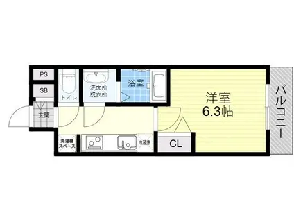 アドバンス大阪ブリス(1K/4階)の間取り写真