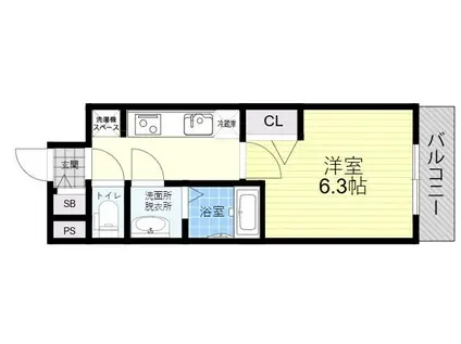 アドバンス大阪ブリス(1K/8階)の間取り写真