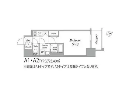 アドバンス大阪ブリス(1K/2階)の間取り写真