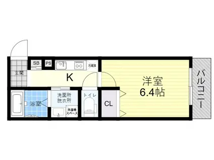 ALEGRIA平野本町II(1K/1階)の間取り写真