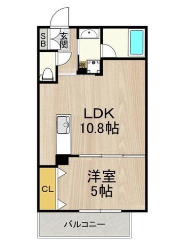 ESTAGEO北田辺(1LDK/3階)の間取り写真