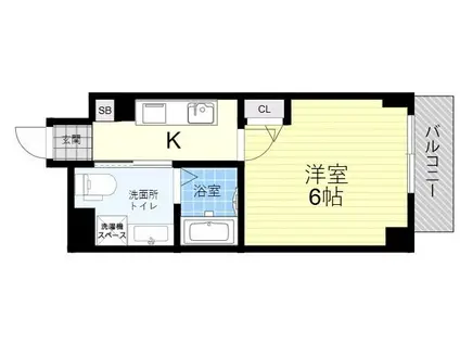 LIVE CASA田辺(1K/5階)の間取り写真