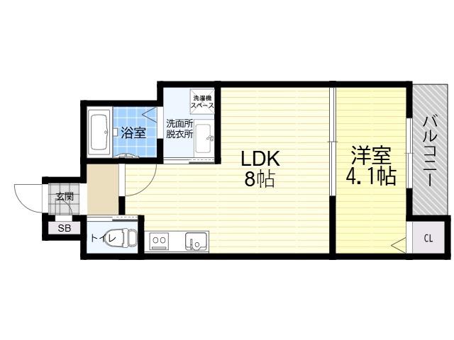 H-MAISON加美正覚寺Ⅹ(1LDK/3階)の間取り写真