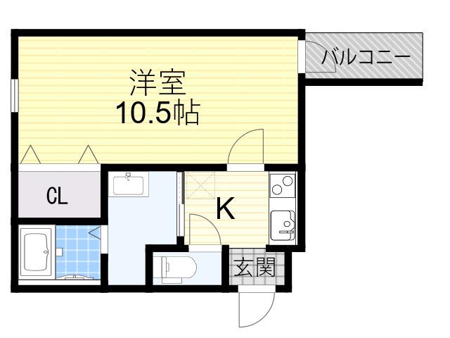 フジパレス今川Ⅵ番館(1K/1階)の間取り写真