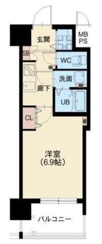 スプランディッド天王寺3(1K/12階)の間取り写真