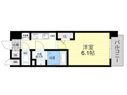 エスリード大阪平野プライム(1K/2階)の間取り写真