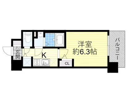 エスリード大阪平野プライム(1K/3階)の間取り写真