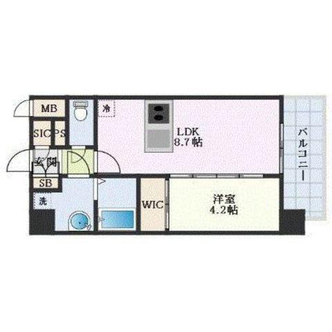 エスリード大阪平野プライム(1LDK/6階)の間取り写真