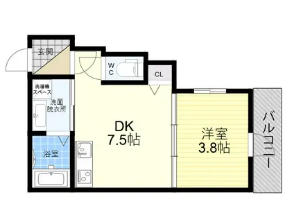 F NORMALIS SEAM(1DK/4階)の間取り写真
