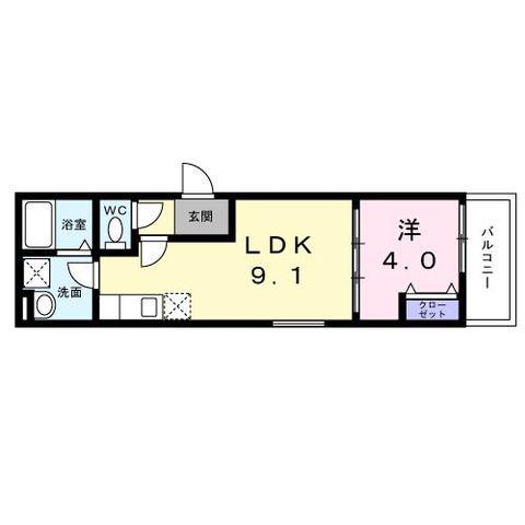 グランレガート(1LDK/1階)の間取り写真
