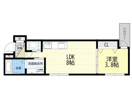 アーバンヴィラ平野(1LDK/1階)の間取り写真