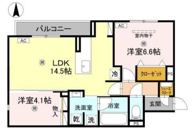 CLASHIST加美東(2LDK/3階)の間取り写真