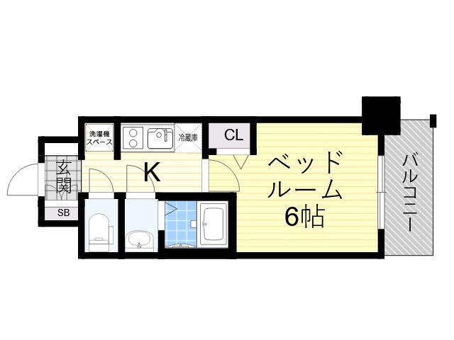 アドバンス大阪ベクエム(1K/6階)の間取り写真