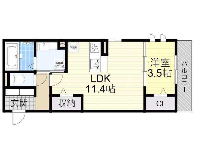 サル・ド・セジュール(1LDK/2階)の間取り写真