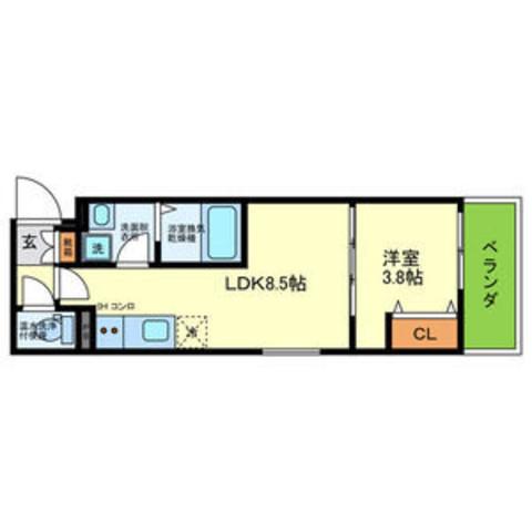 D PORTA CEREZO(1LDK/1階)の間取り写真