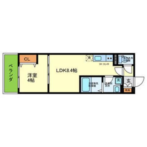 D PORTA CEREZO(1LDK/1階)の間取り写真