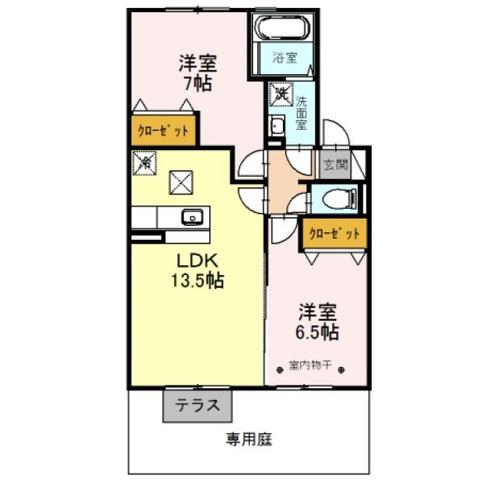 ロイヤルハイム(2LDK/1階)の間取り写真