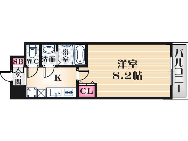パークフラッツ尼崎(1K/5階)の間取り写真