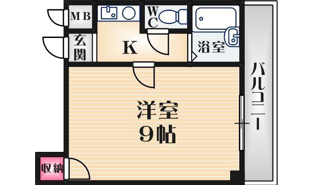 クレールステュディオ(1K/2階)の間取り写真