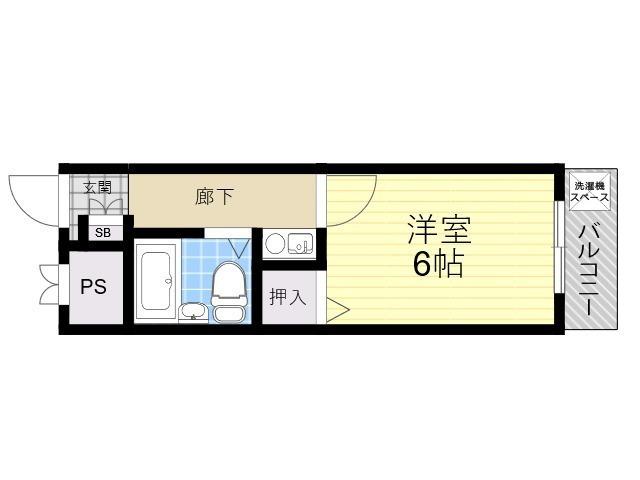 シロハイヌ名神町(1K/5階)の間取り写真