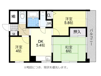 グランディア大物公園(3DK/2階)の間取り写真