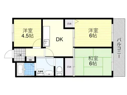 メゾン兵庫(3DK/1階)の間取り写真