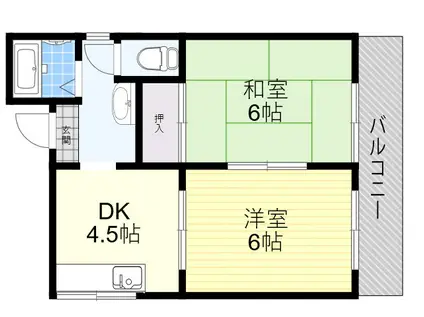 神崎ハイツ(2DK/1階)の間取り写真
