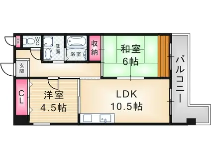 メゾンリヴィエール(2LDK/3階)の間取り写真