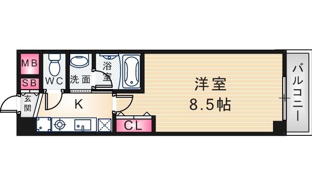 クレセールONE(1K/7階)の間取り写真