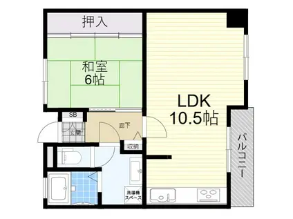 アミング潮江20-1(1LDK/7階)の間取り写真