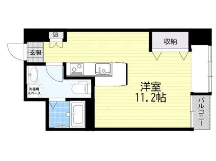 シャンブル杭瀬(ワンルーム/7階)の間取り写真