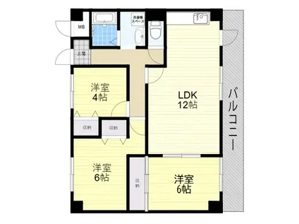 オカピハウス(3LDK/2階)の間取り写真