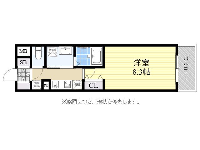 インベスト塚口S-FRONT(1K/2階)の間取り写真