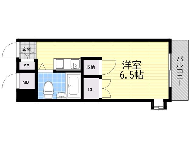 グローバル立花(ワンルーム/3階)の間取り写真