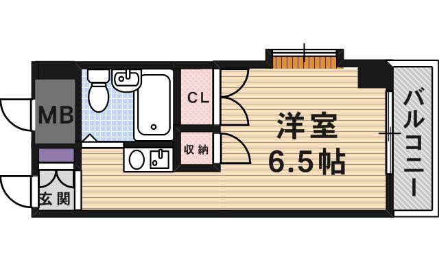 グローバル立花(ワンルーム/5階)の間取り写真