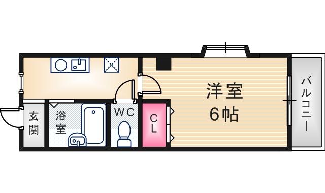 テラダマンション(1K/2階)の間取り写真
