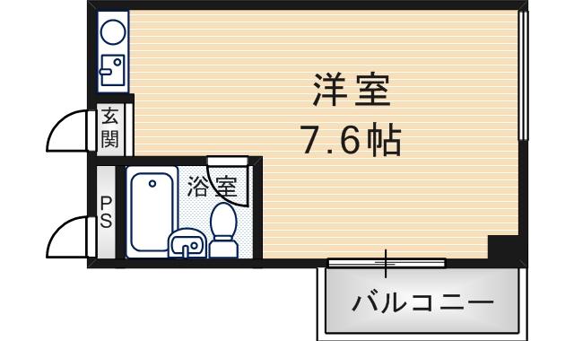 エメラルド立花北(ワンルーム/4階)の間取り写真